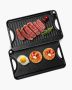 Reversible cast iron grill pan, 14x8.5 inches, black