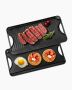 Reversible cast iron grill pan, 20x10 inches, black