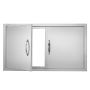 Grill door, 863x482 mm, stainless steel, double, recessed