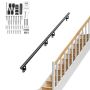 Aluminum alloy 7 feet stair railing with installation kit, indoor and outdoor