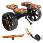 Kayak trolley, foldable, 136 kg, rubber wheels