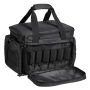 Shooting range bag for 4 pistols, with 3 dividers and 6 magazines, black