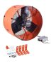 16 inch fan for gable roof installation, adjustable thermostat, orange
