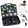 Coolant pressure tester set, 28 pcs., with 4 adapters, aluminum