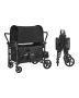Foldable 4-seater pushchair, black, 150 kg