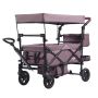 Tandem stroller for two, foldable, with canopy and brake system, dark purple
