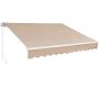 Manually Retractable Outdoor Patio Awning, 13x8 Feet, Polyester, Waterproof