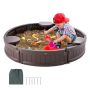 Children's round sandbox with lid, 47x9 cm, HDPE, 3 corner seats, brown