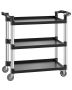 Universal plastic cart with 360° wheels, 500 lb load capacity, 31 x 19 inches