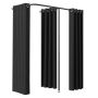 Portable changing cabin with polyester curtains, 200x100x200 cm, black