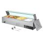 Commercial electric food warmer, 1500 W, stainless steel, with glass lid, 4 containers