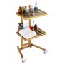 Medical stainless steel 2-step trolley, gold color