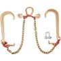 V-shaped bridle chain 5/16" x 2 ft with hooks, class 80, 4290 kg breaking strength