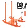 Weight sled for training, steel, orange, compatible with 25/51 mm discs