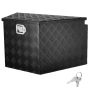 Aluminum tongue box for trailer, 33x19x18 inches, with lock and keys