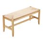 Rattan wooden bench 40 inches with oak legs, for hallway and living room