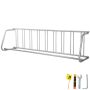 Floor standing steel bike rack, 9 brackets, 111 inches