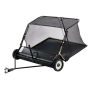 52-inch pull-type lawn sweeper, 26 cubic feet capacity, adjustable height