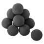 Ceramic fire balls, 100 mm, 12 pcs., black, decorative stones for fire pit, stove, fireplace