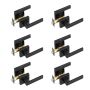 Door handle, matte black, 6 pcs., reversible, universal
