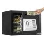 Safe 0.6 cubic feet, password lock, black, compact