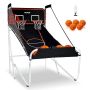 Foldable Electronic Basketball Arcade Game, 2 Players, Black-White