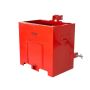 Three-point ballast box for tractor, 800 lbs, 5 cu. ft., steel, red
