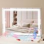 Illuminated makeup mirror with 3-color light, bluetooth, 55 cm