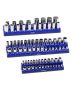 Magnetic head holder with transparent labels, blue, 3 pcs., 1/4"–1/2"