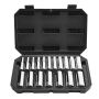 Socket set 18 pcs. 10-27 mm, chrome-plated CR-V steel, for mechanics