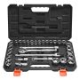Socket set 33 pieces, 12.7 mm, SAE and metric, CR-V steel, for mechanics