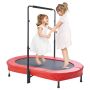 Children's folding trampoline with handle, 56x36 inches, red