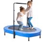 Children's folding trampoline 56x36 inches with handle, blue