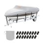 Boat cover, 7010–7310 mm, 600D PU oxford, grey, with engine cover, for V hull