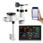 5-in-1 Wi-Fi weather station, 190.5 mm VA display, solar powered, outdoor sensor, for weather forecasting