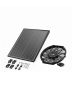 12 Inch Solar Powered Dual-Slope Fan with Thermostat, 1300 CFM, Black