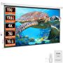 Motorized 100 inch 16:9 electric projector screen with remote