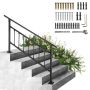 Outdoor railing for concrete stairs, adjustable, matte black, for 1-4 steps