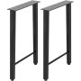Metal Steel Table Legs Set, 2-Piece, 28-Inch Height, Trapezoid Shape, 661 Pound Load Capacity, for Coffee and Dining Table
