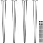 Table legs with clips, 91.4 cm, black, carbon steel, set of 4