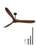 72 inch ceiling fan, 6 speeds, walnut blades, no lighting, remote control