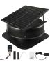 Retractable 50W solar-powered roof fan with thermostat and remote control