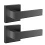 False door handles, 2 pcs., matte black, square, single-sided, reversible