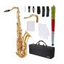 Professional tenor saxophone B flat, copper, gold color, 23 keys, includes case and accessories