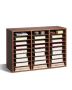 Wooden literature organizer mailbox, 27 compartments, dark brown