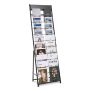 Metal brochure and magazine rack, 20 pockets, black