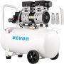 41.6L portable oil-free air compressor, ultra-quiet, 1HP, 8 bar, steel tank