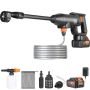 Cordless pressure washer 580 PSI with 6 nozzles, 4.0 ah battery