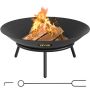 Fire Pit Bowl, 22 Inch, Round Black Carbon Steel, for Outdoor Patios and Camping