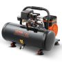 Air compressor, 2 gallon steel tank, 1 HP, 8 bar, portable, quiet